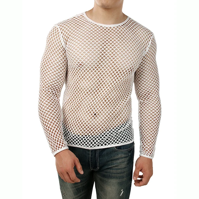 White Mesh See Through Fishnet T-shirt 
