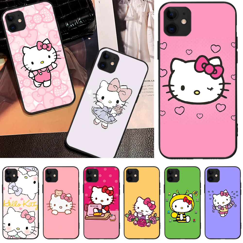 

Lovely pink Hello Kitty DIY Printing Phone Case cover Shell For iPhone 5 6 6S 7 8 plus X XS XR XS MAX 11 11 pro 11 Pro Max