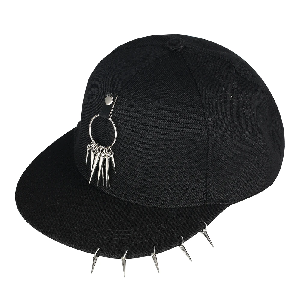 Мужская кепка Snapback с заклепками пирсинг кольцо хип хоп панк спортивная бейсболка
