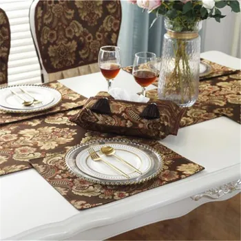 

Retro Orchid European Luxury Customized Wedding Room Car Hotel Decorative Embroidery Tissue Box Napkin Holder Cover