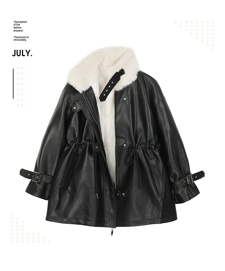Nerazurri jaqueta de couro sintético preta espessa