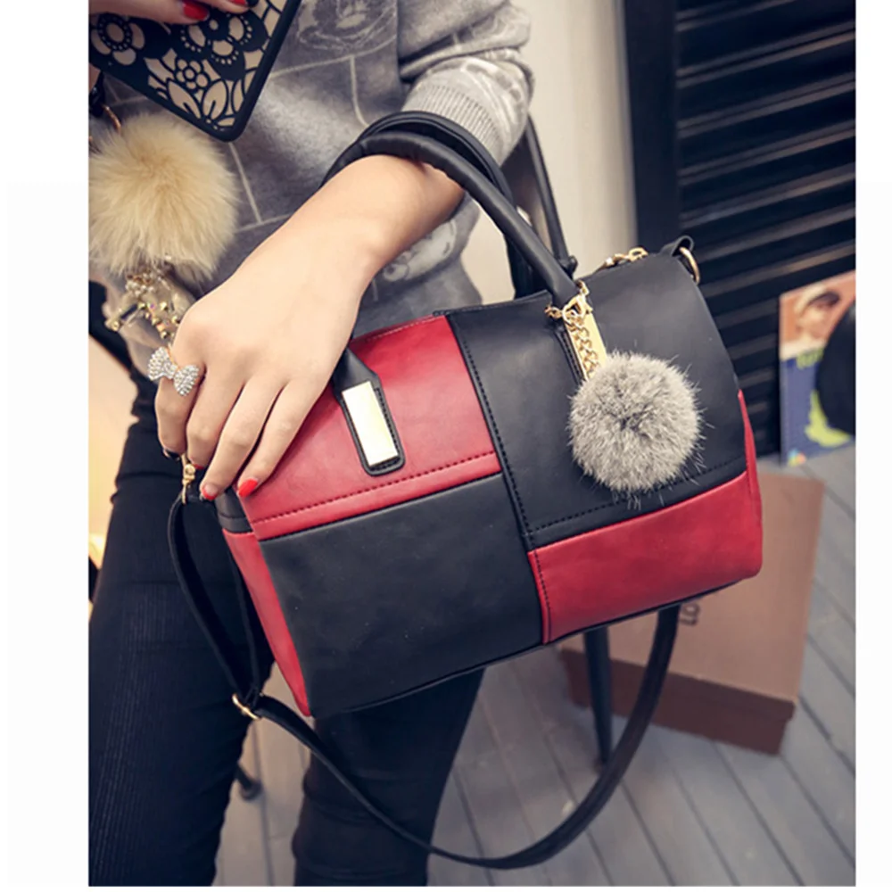 

HELLOVE Fashion Women Shoulder Bag Vantage PU Leather Top-handle Bag Messager Boston Handbag High Capacity for Ladies Females