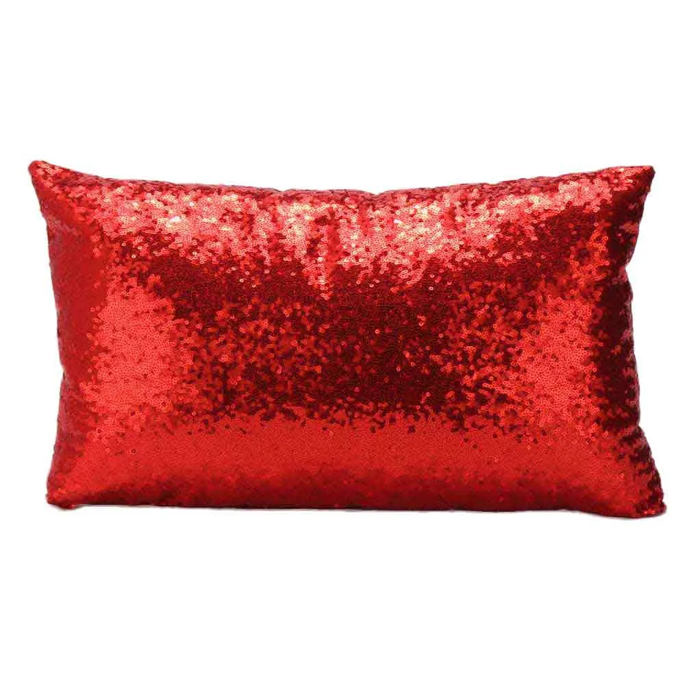 Red 30X50 см Разноцветные прямоугольные блестки Plillow Seat Cover кровать домашний магазин Праздничная наволочка дом номер#45 - Цвет: Red