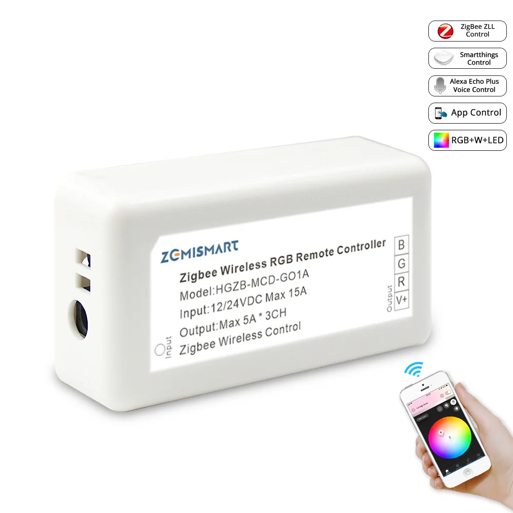 Zigbee ZLL RGB светодиодный светильник полосы Управление драйвер оттенка SmartThings
