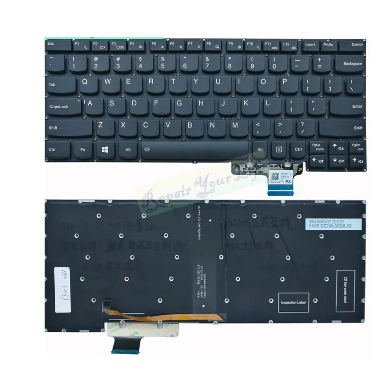 Клавиатура ноутбука США раскладка для lenovo K22 SN20L76611 SG-85210-XUA с подсветкой черный низкая цена