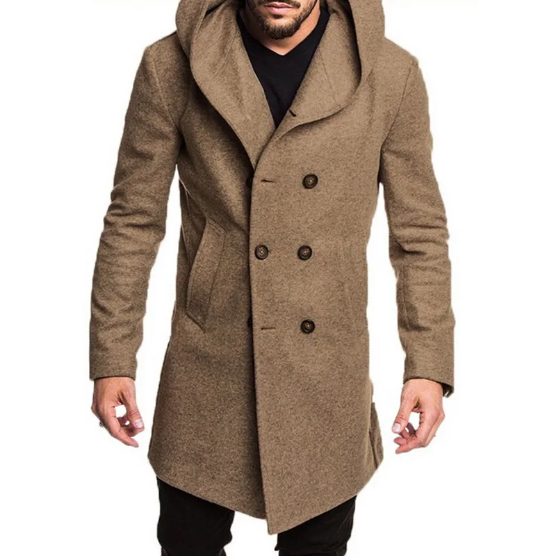 double breasted coat Men Trench Coat hoody Jacket Spring Autumn Overcoats Casual Woolen Trench Coat for Men Clothing 2019 double breasted coat Men Trench Coat hoody Jacket Spring Autumn Overcoats Casual Woolen Trench Coat for Men Clothing 2019