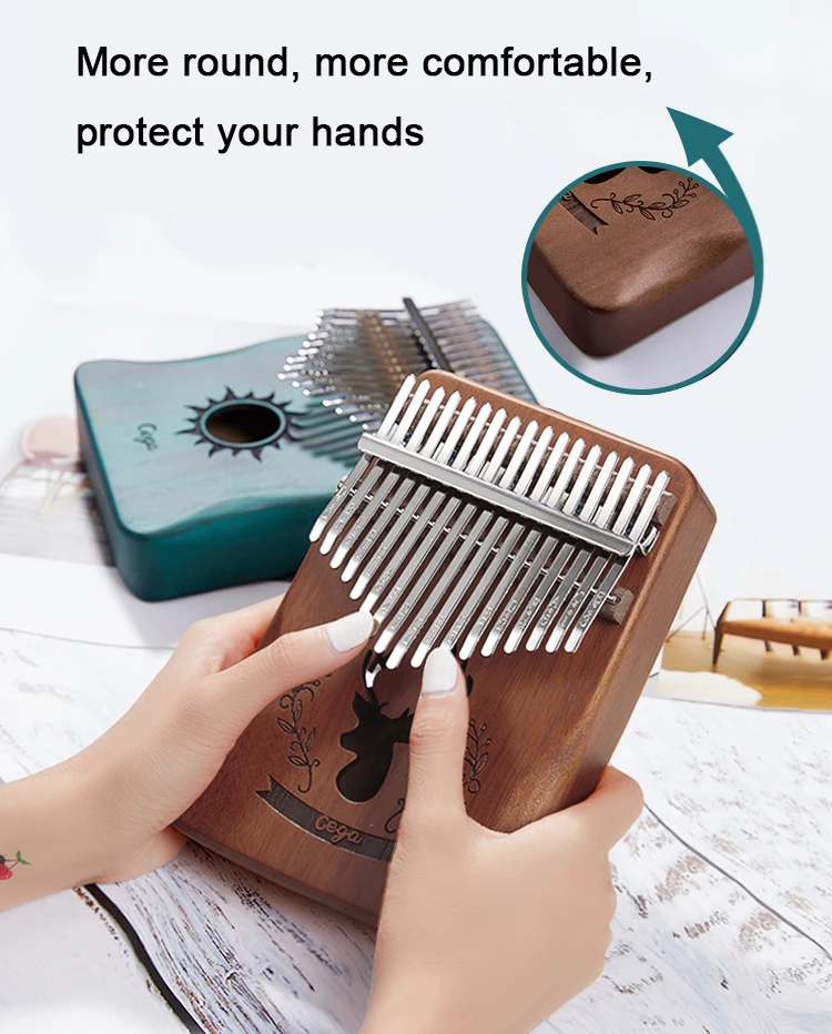 17 клавиш Kalimba Mbira Sanza большой палец пианино дерево красное дерево вся доска палец пианино твердой древесины студента Marimba клавиатура инструмент