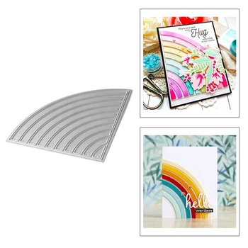 

2020 New Hot Semicircle Circle Corner Pattern Rainbow Nesting Background Metal Cutting Dies and For Scrapbooking Foil No Stamps