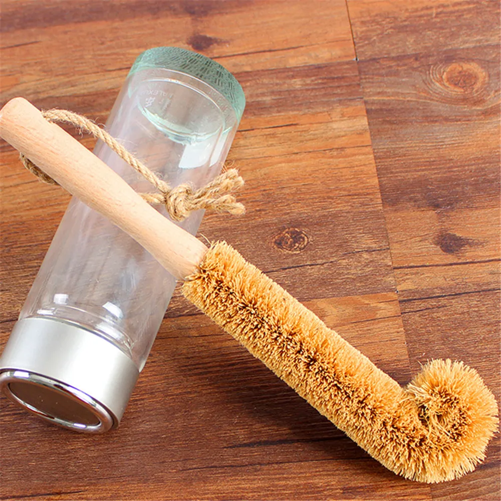 Kitchen Cleaning Brush Natural Coir Brush Hemp Fiber Non stick Skillet Brush Oil Degreasing Dish