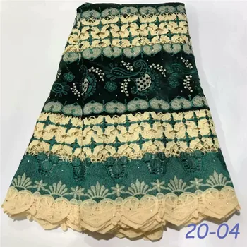 

Newest Guipure Cord Lace Fabric High Quality French Water Soluble Cord Lace Fabric Velvet With Stones For Nigerian Dress 01