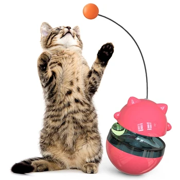

Pet Dog Cat Tumbler Leak Food Toy Funny Cat Pole Feeder Toy Dog Cat Feeder Toy Training Toy Pet