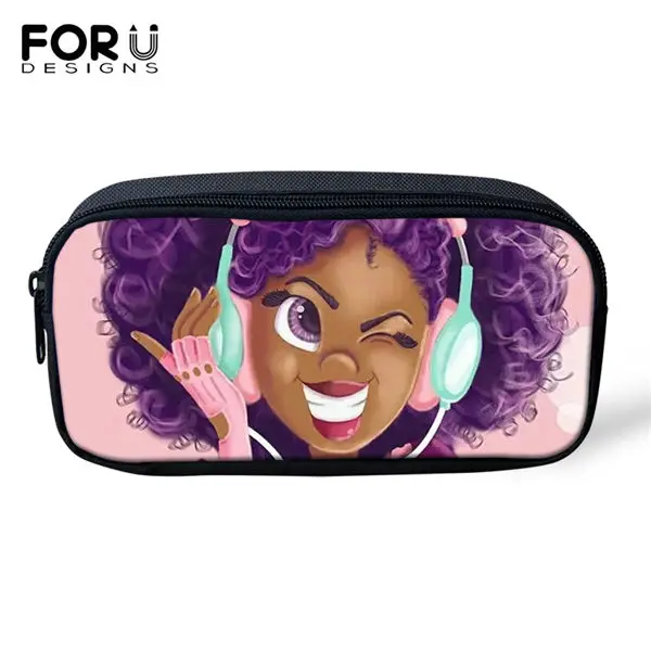 FORUDESIGNS/Детские пеналы с рисунками для девочек в африканском стиле, дорожные косметички для девочек, дизайнерские пеналы для ручек - Цвет: CDWX3992K