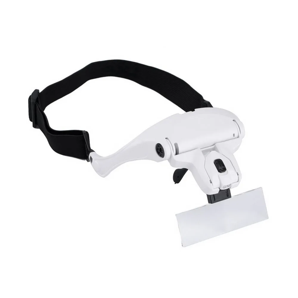 5Pcs Lens Interchangeable Headband Magnifier Glasses 2LED Head Lamps 1.0X/1.5X/2.0X/2.5X/3.5X Magnifications Magnifying Glasses