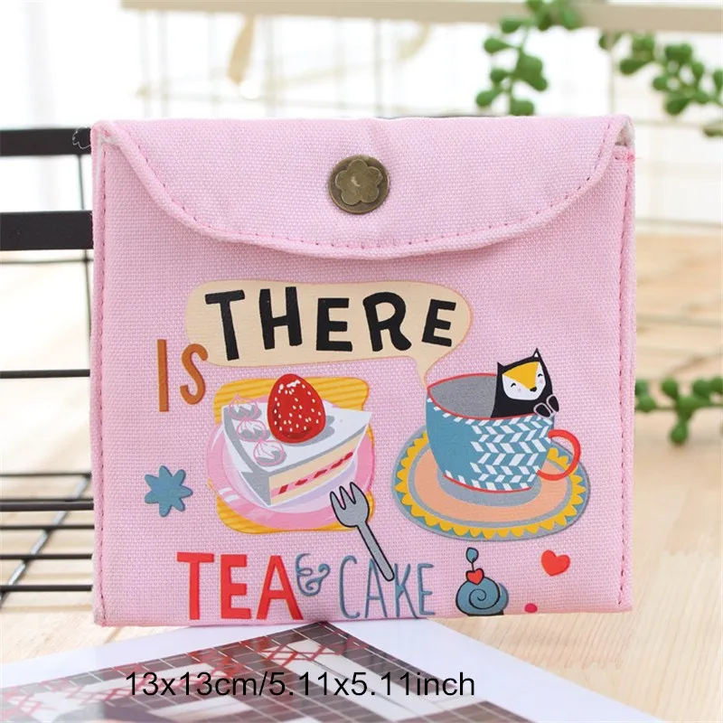 cake tea Подгузник для девочек, гигиеническая салфетка, сумка для хранения, брезентовый тампон, колодки, посылка, сумки, портмоне, органайзер для ювелирных изделий, чехол для кредитных карт - Цвет: cake tea