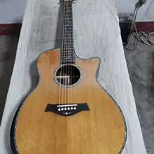 На заказ Акустическая гитара цельное кедровый Топ SP14 акустической гитары, реальная ушка эбони cutaway красоты Гитары