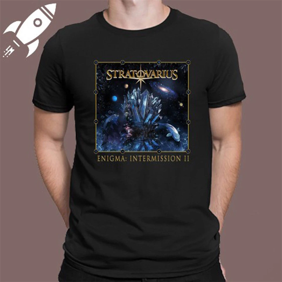 Stratovarius Enigma Intermission Ii Мужская Черная Футболка размер S M L XL 2XL 3XL Удобная футболка |
