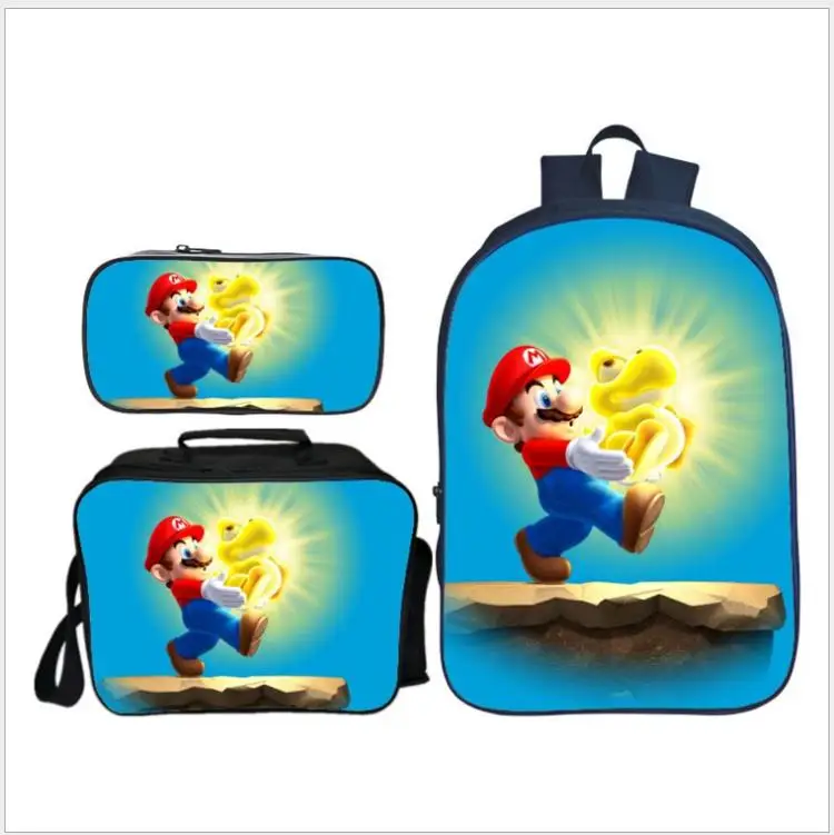 Новое поступление 3 шт./компл. печати 3D Super Mario детские рюкзаки для детей с персонажами из мультфильмов школьные ранцы для мальчиков школьные сумки для девочек Mochilas