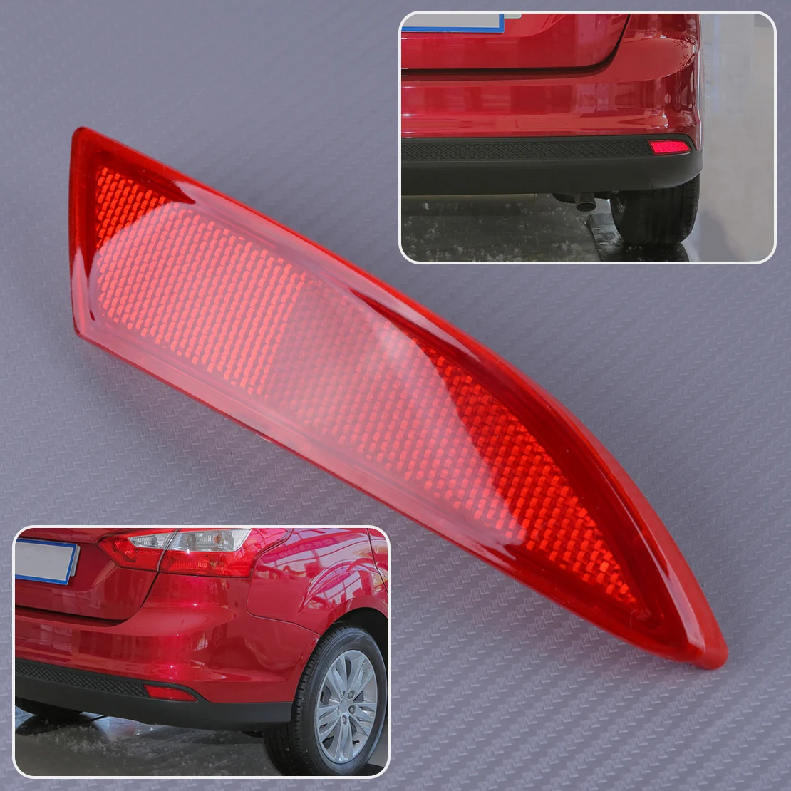 DWCX BM51515BOAE красный пластик автомобильный правый задний бампер отражатель 19x4,2 см подходит для Ford Focus 2012 2013