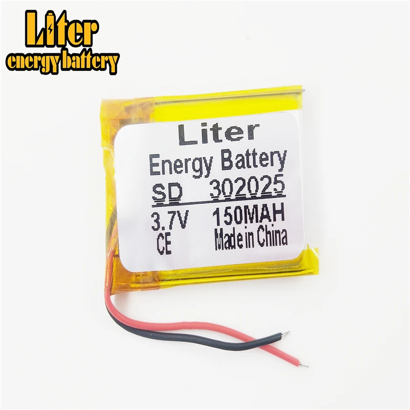 Bluetooth Литий ионная батарея 3 7 v 150mah 302025 MP4 MP3 V литий полимерная li po аккумуляторная