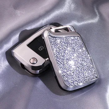 

Crystal Car Key Case Cover For Volkswagen VW Polo TIGUAN Golf Skoda Octavia Passat Seat Ibiza Leon Car Key Protect Diamond Shell