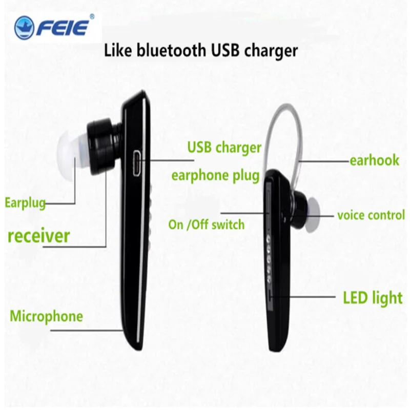 Перезаряжаемые слуховой аппарат Bluetooth Усилители звука Беспроводной наушники