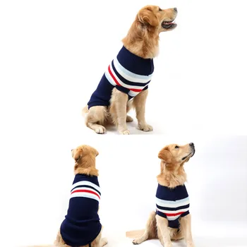 

Stripe Big Dog Sweater Winter Warm Pet Clothes for Small Large Dog Chihuahua Coat Puppy Suit Dogs Clothing jersey perro grande