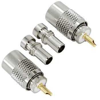 

High Quality PL 259 UHF Male Solder Connector Plug with UG-176 Reducer, 50ohm Low Loss for RG58, RG8, RG8x, LMR-400, RG-213