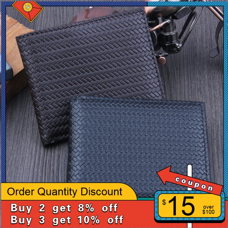 

Men's Wallet Classic Bifold Business Leather Wallet Casual Solid Color ID Credit Card Holder Short Purse Pockets