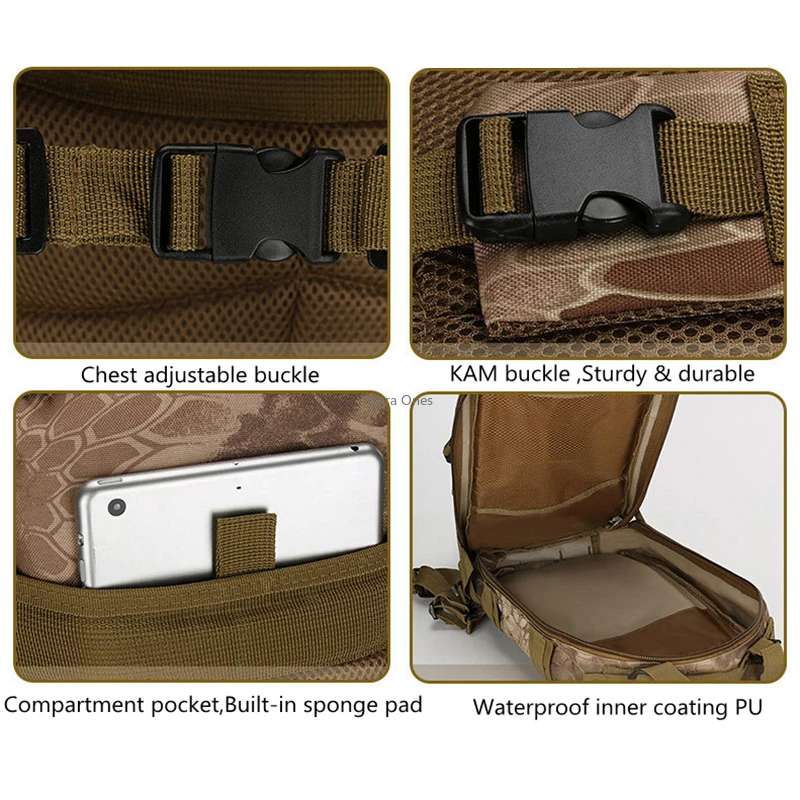 30L Military Tactical Backpack Men Camouflage Sport Bags Women Hiking Camping Hunting Travelling Trekking Rucksacks