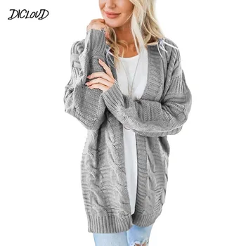 

Autumn Winter Casual Long Cardigan Women Simple Loose Warm Knitted Sweater Ladies Korean Fashion Slim Plus Size Sweaters Female