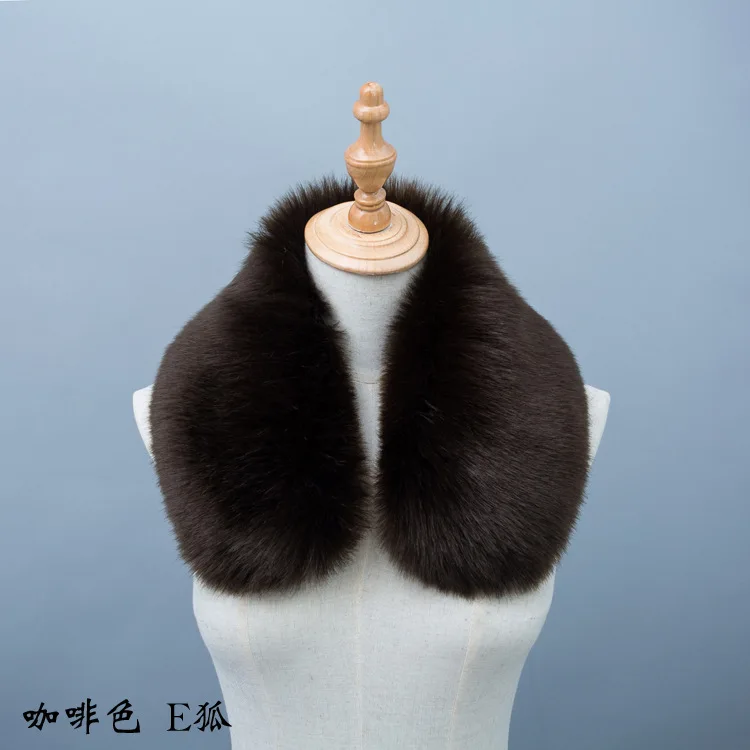 Qearlstar зимний женский мужской шарф из искусственного кроличьего меха модный теплый толстый воротник пальто куртки меховые однотонные шарфы модный Декор FY14 - Цвет: 7 Coffee fox fur