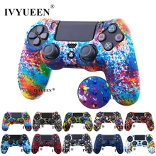 Защитный Противоскользящий силиконовый чехол IVYUEEN для контроллера Sony PlayStation 4 PS4 DS4 Pro Slim с колпачками для захвата большими пальцами, 24 цвета Защитный Противоскользящий силиконовый чехол IVYUEEN для контроллера Sony PlayStation 4 PS4 DS4 Pro Slim с колпачками для захвата большими пальцами, 24 цвета
