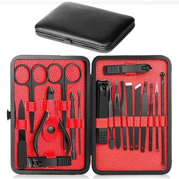 

18pcs Manicure Set Professional Nail Clippers Kit 18 In 1 Stainless Steel Pedicure Kit Nail Scissors Grooming Kit Nail Art&Tools