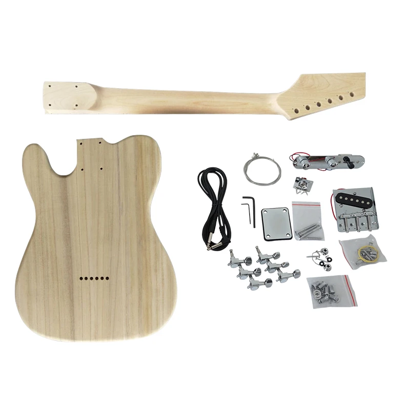 Aiersi solid wood Tele Style Diy Electric Guitar Kit TL unfinished guitar set Model EK-002