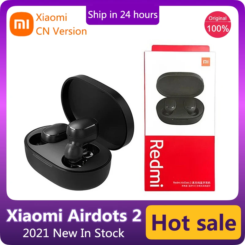 Tws-наушники Xiaomi Redmi Airdots 2 Bluetooth 2021 с микрофоном и шумоподавлением | Электроника