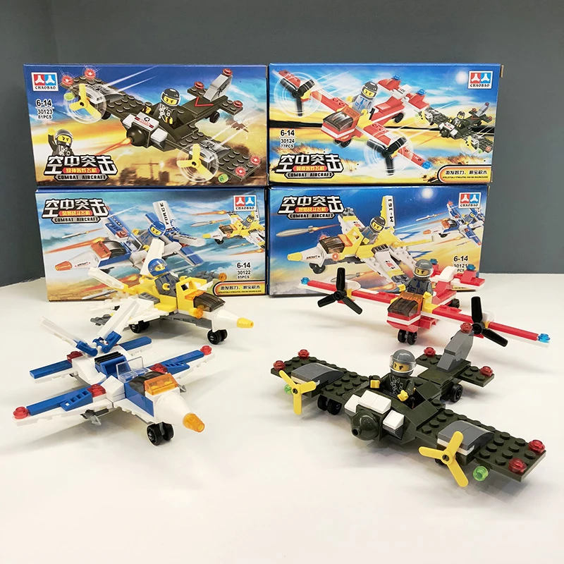

77~85cm 4 kinds of fighters set building blocks toy fighter set DIY educational toys Christmas birthday gifts educational toys