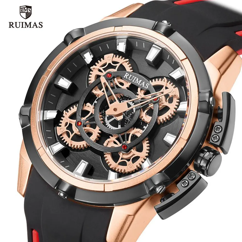 

RUIMAS Men Watches Luxury Top Brand Analogue Wristwatch Man Relogios Masculino Silicone Military Sports Watch Manle Clock 547