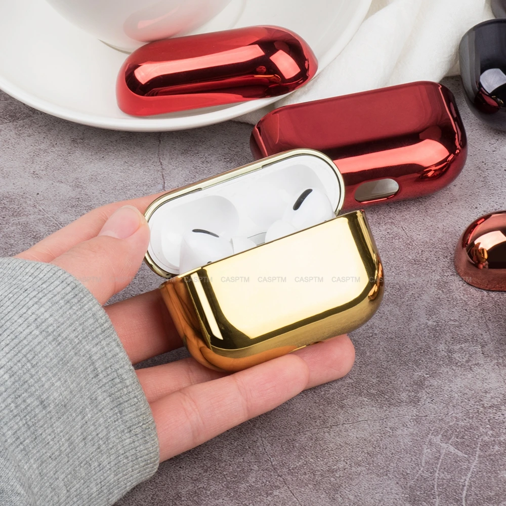 Чехол для наушников с гальваническим покрытием для AirPod Pro, жесткий защитный чехол для ПК с Bluetooth, чехол для зарядного устройства для Apple Airpods, 3 аксессуара