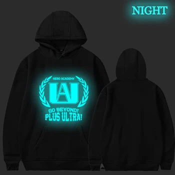 

2020 Autumn Winter Hoodie New Style MEN'S Wear Solid Color Hoodies Luminous My Hero Academia Anime Sweatshirts Hoodie Tracksuit