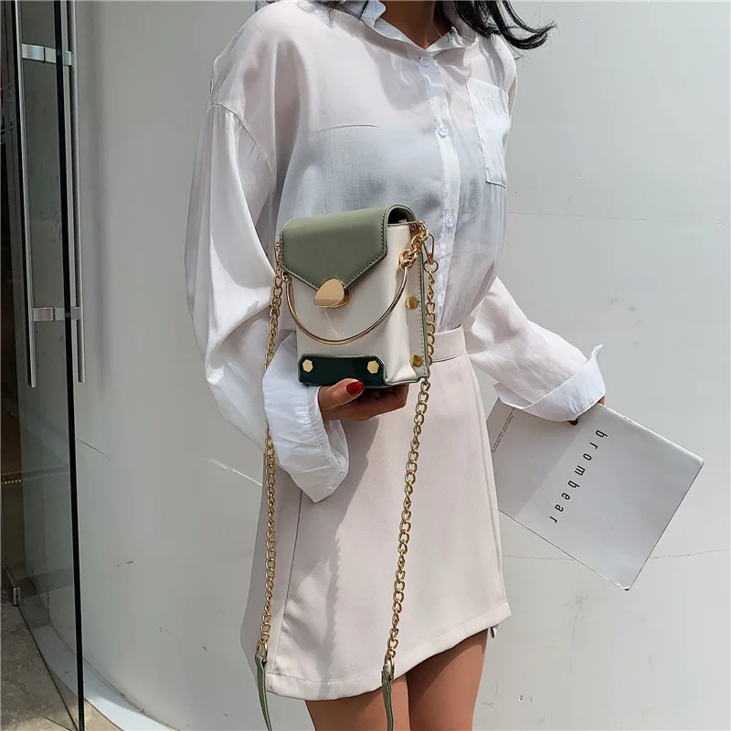 

New Chain Women's Bag 2019 New Occidental Fashion Summer Colourful Handbags with Single Shoulder Slant Bag