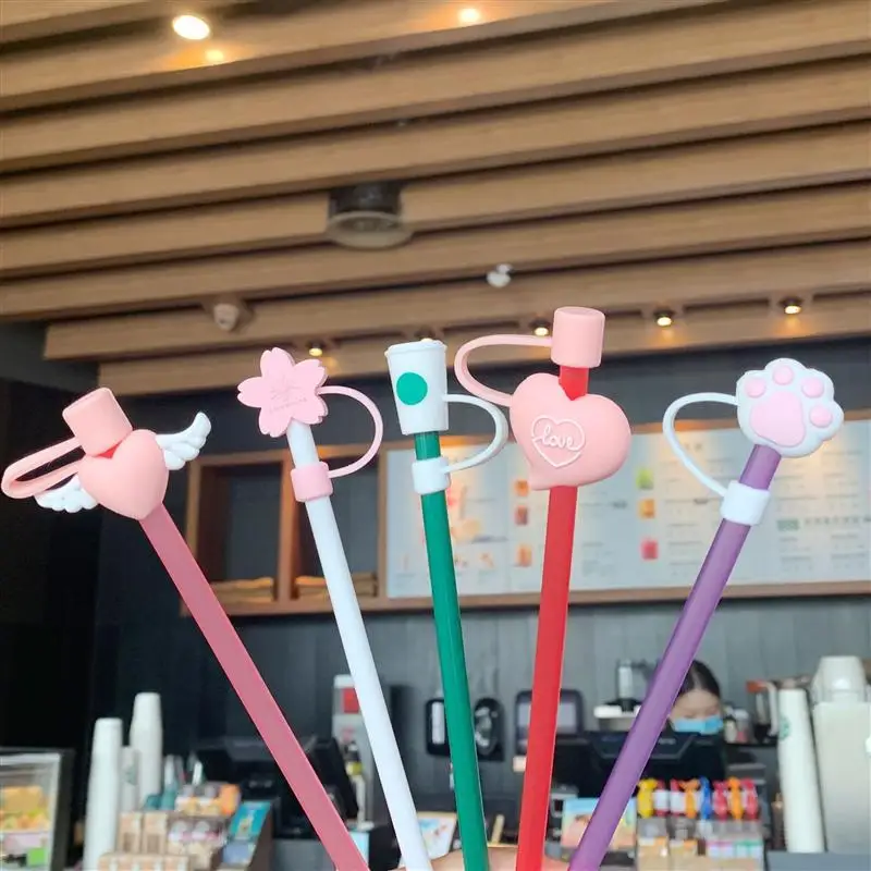 4Pcs Stylish Straw Topper Non-deformed Straw Cover with Handle  Multi-purpose Party Decoration Straw Tip Cover - AliExpress