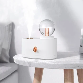 

350ML Humidifier with Night Light Bulb, Silent Operation USB Charging Desktop Small Household Atomizer for Bedroom 2020 New