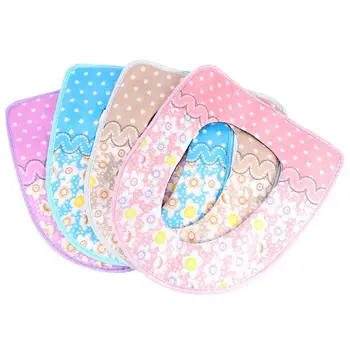 

4Pcs Flower Pattern Thicken Toilet Mat Plush Closestool Mat Practical Toilet Seat Cover Cold-Proof Toilet Seat Pads