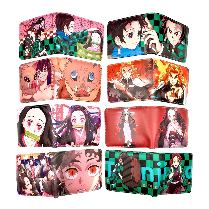 wallet purse Anime Wallet Demon Slayer Kimetsu No Yaiba Tanjiro Kamado Short Purse With Coin Pocket Wallets best of sale