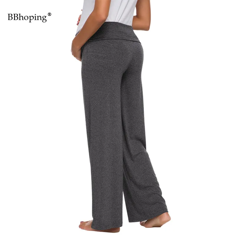 Женские серые прямые штаны для беременных с рюшами, свободная широкая Пижама для беременных, зимняя одежда для беременных, большие размеры