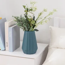 Nórdico morandi moderno vaso sala de estar decoração ornamentos moderno origami vasos de plástico para arranjos de flores decoração para casa