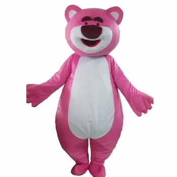 

Pink Bear Mascot Costume Suit Cosplay Adult Dress Clothing Halloween Party