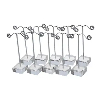 

10 PCs Crystal Pedestal Metal Earring Stand Holder Jewelry Display