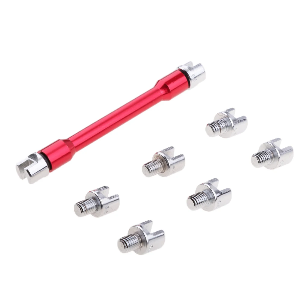 Good! Motorcycle Wheel Spoke Wrench Set Handle Repair Tool 5.4mm-6.8mm Blue Red 