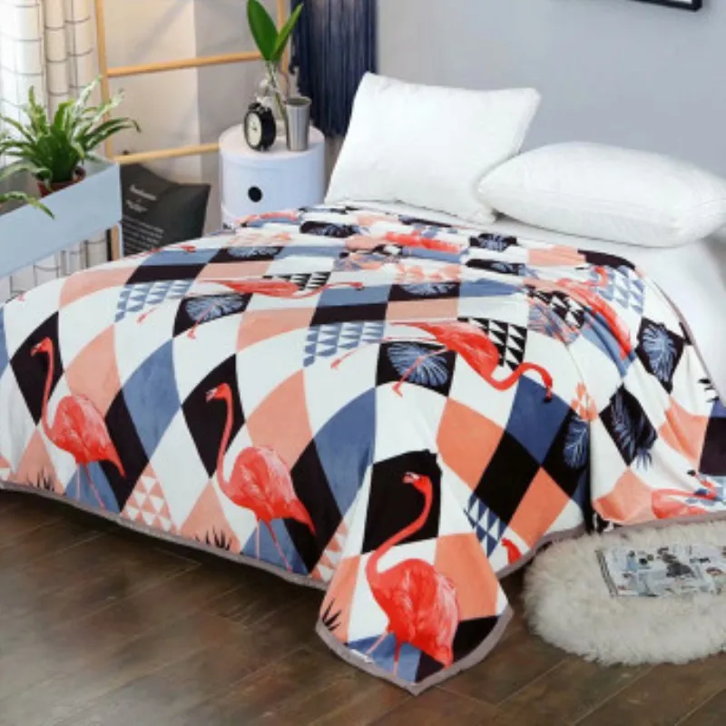 Фланелевое Одеяло с мультяшным дизайном, зимнее Коралловое Фланелевое бархатное утепленное покрывало для кровати, для общежития, офиса, матраца, одно Стёганое одеяло, T988